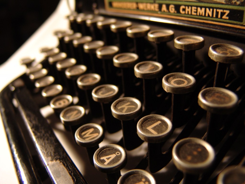 old 1930s typewriter with round keys